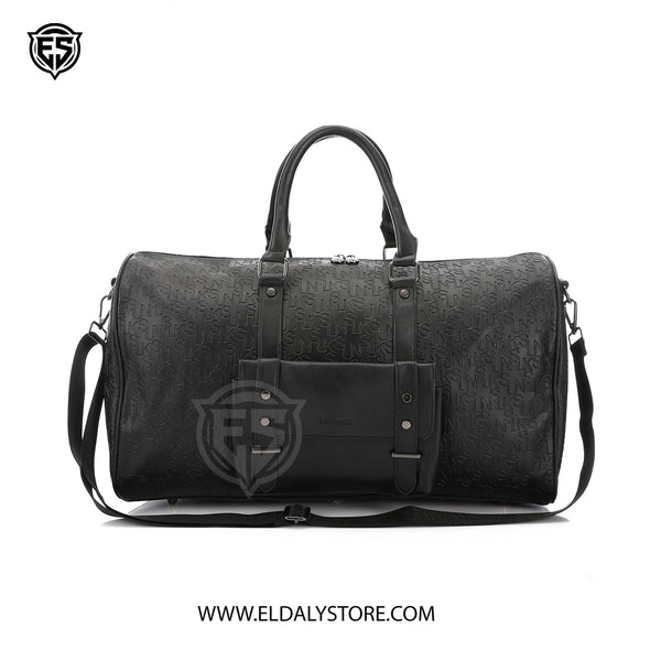 Sunsilk Embossed Monogram Travel Duffle Bag – Black