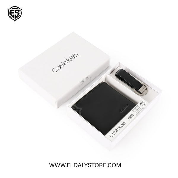 Calvin Klein RFID Protected Genuine Leather Bifold Wallet & Key Fob Set