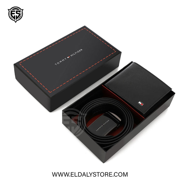 Tommy Hilfiger Leather Belt and Wallet Duo Set