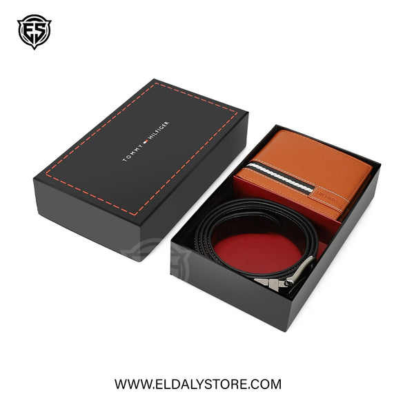 Tommy Hilfiger Reversible Leather Belt and Wallet Set