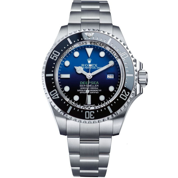ROLEX OYSTER PERPETUAL SEA-DWELLER DEEPSEA 331 WATCH BLACK&BLUE WITH STAINLESS STEEL SILVER BELT