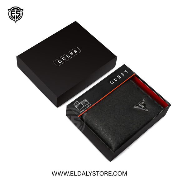 GUESS Men’s Genuine Leather Passcase Billfold Wallet with Removable ID Insert