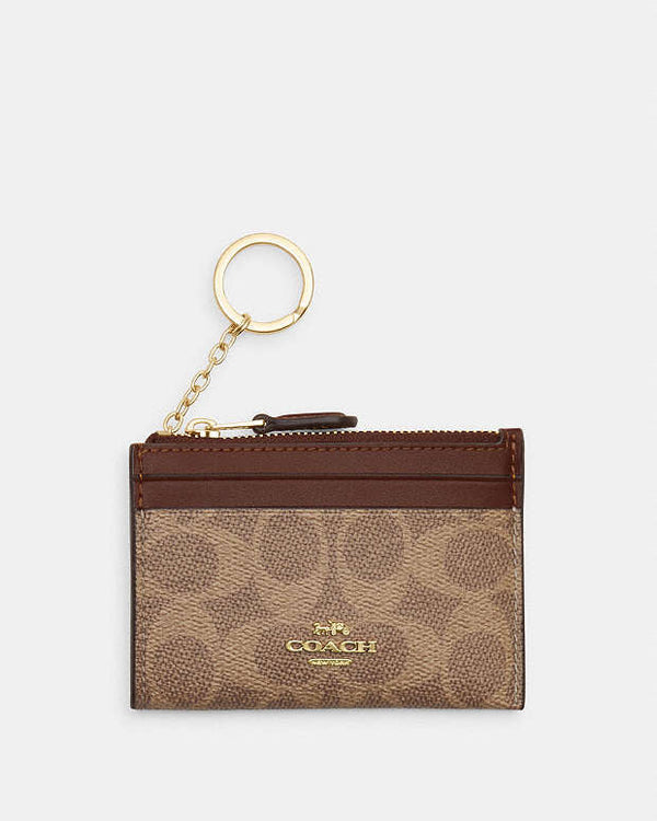 Coach Mini Skinny Id Case In Signature Canvas cardholder