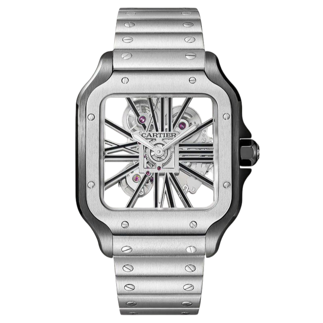 Cartier Santos Skeleton Super Clone Swiss Machine (41.9mm x35.1mm)