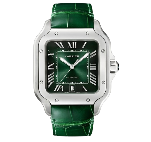 Cartier Santos Men’s leather strap Green Dial 40mm