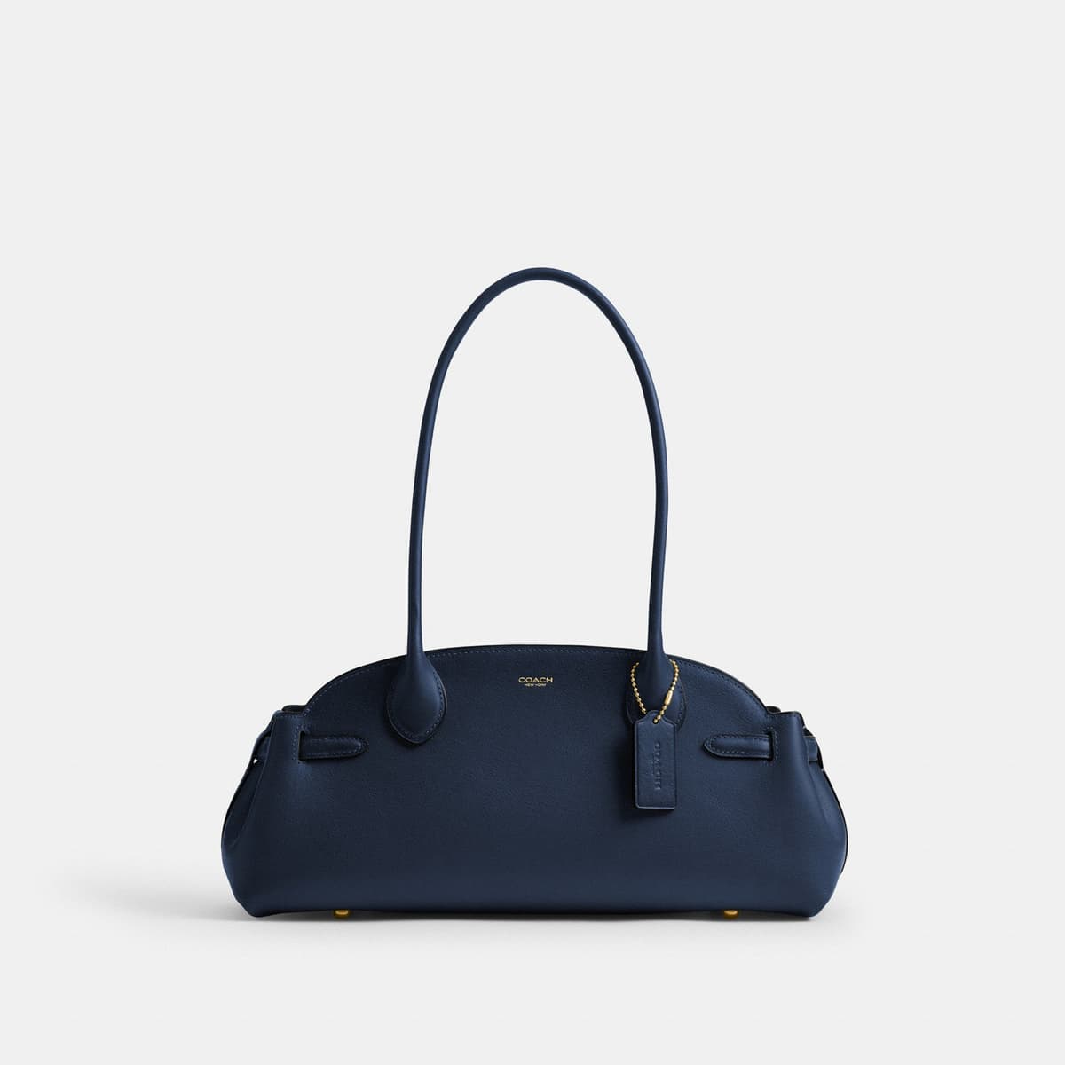 Coach Empire Carryall Bag in Brass_Navy - Front view on Eldaly