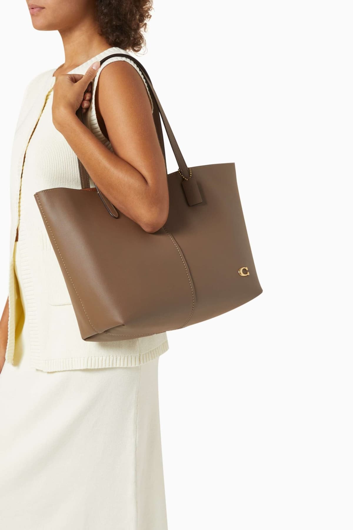 Coach North Tote Bag in Grey - Stylish and spacious leather tote bag for women, available at Eldaly. - Thumbnail 4