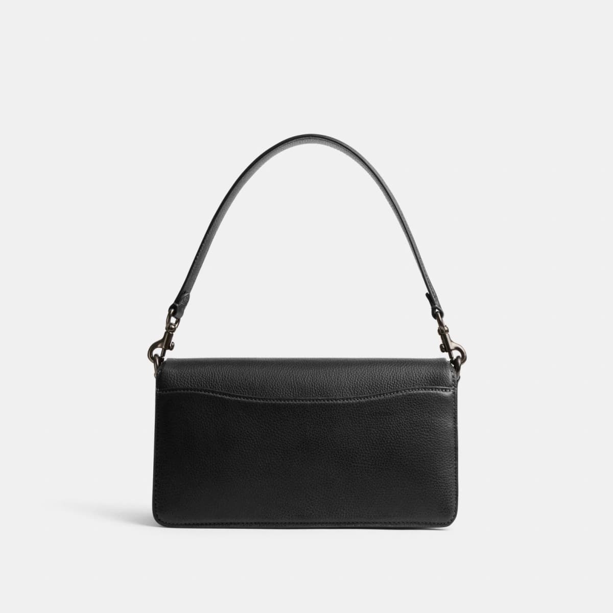 Coach Tabby Shoulder Bag 26 in Pewter Black polished pebble leather with detachable straps - Thumbnail 3