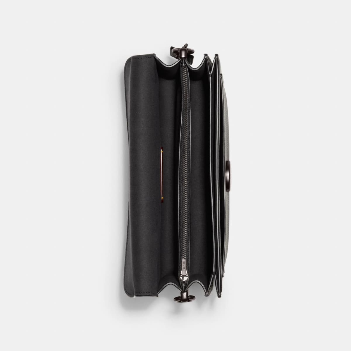 Coach Tabby Shoulder Bag 26 in Pewter Black polished pebble leather with detachable straps - Thumbnail 5