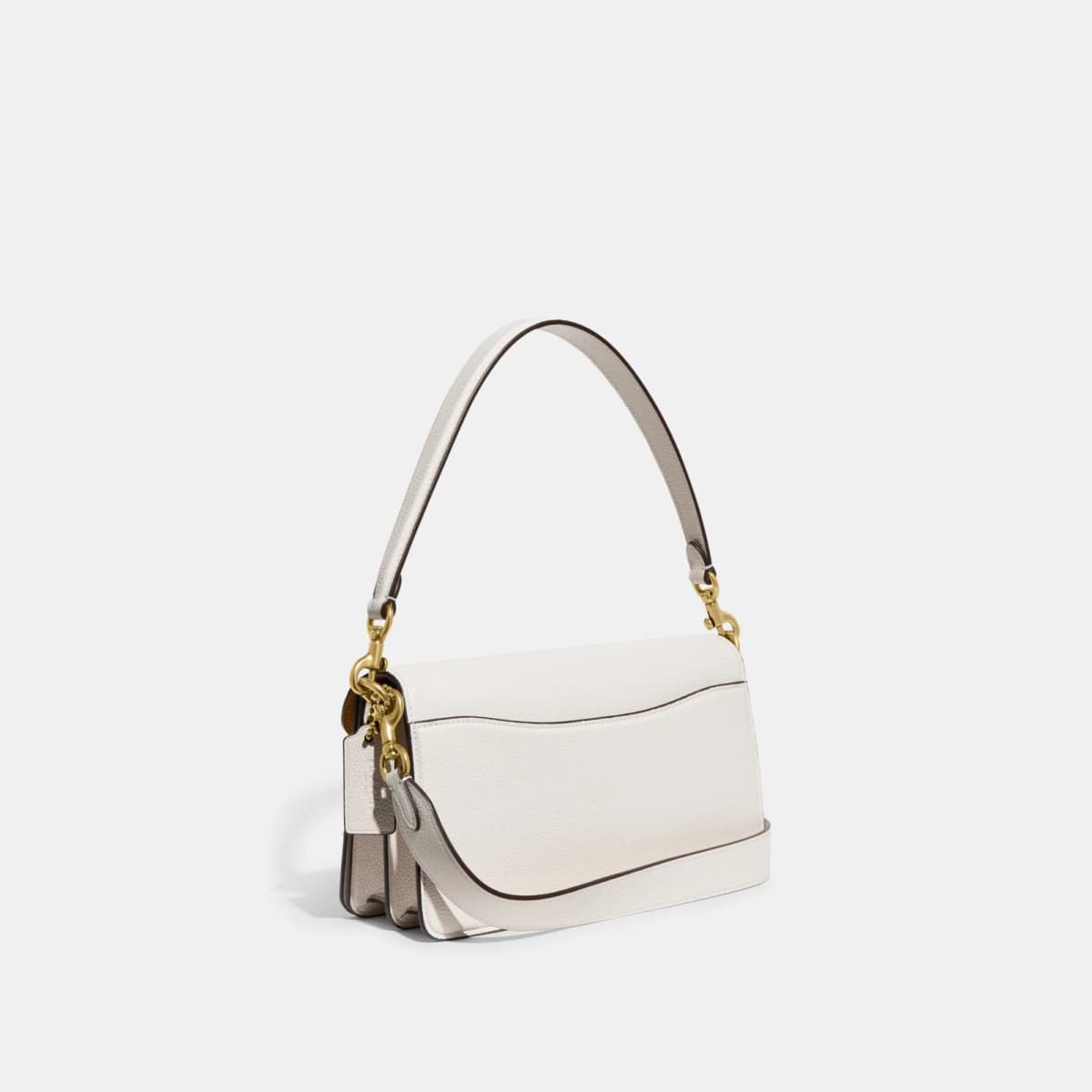 Coach Tabby Shoulder Bag 26 in Brass/Chalk - Front View - Eldaly - Thumbnail 2