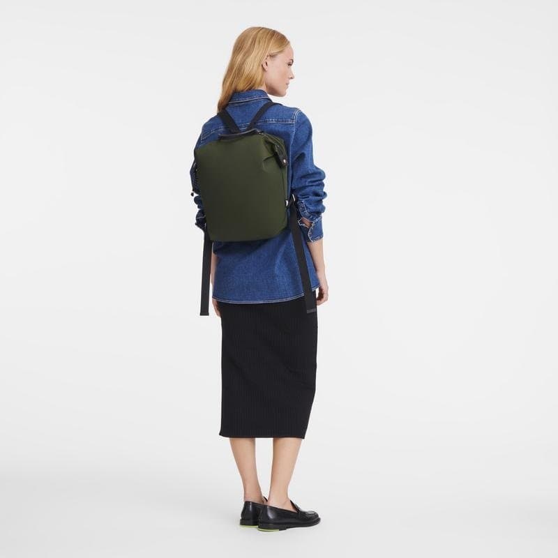 Longchamp Le Pliage Energy L Backpack in Khaki color, available at Eldaly - Thumbnail 3