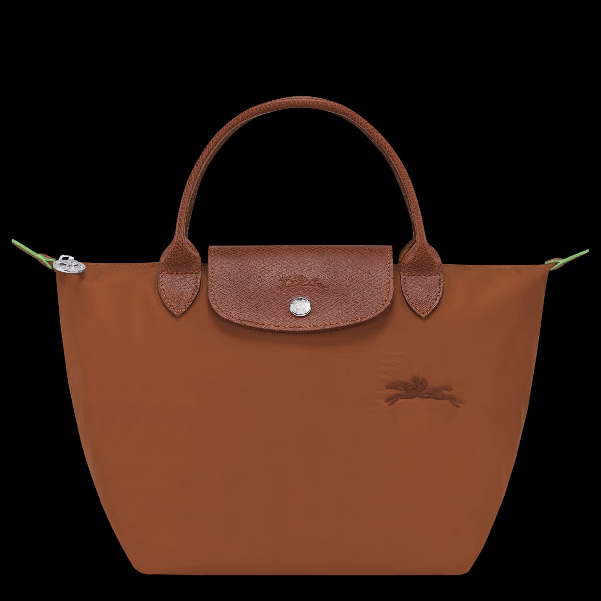 Longchamp Le Pliage Green S Handbag - Front view on a white background - Thumbnail 2