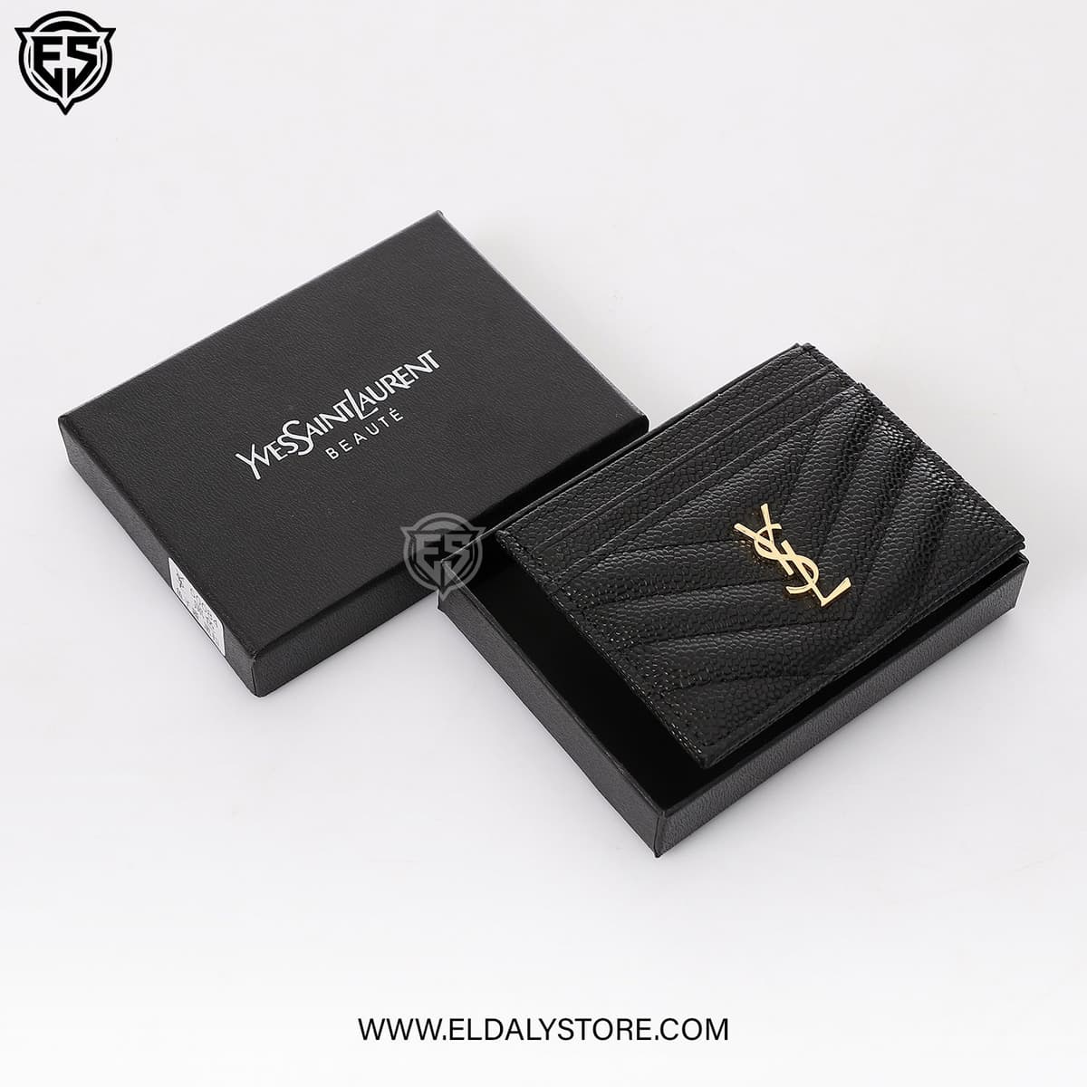 Saint Laurent Card Holder for Women - Black Leather - Eldaly
