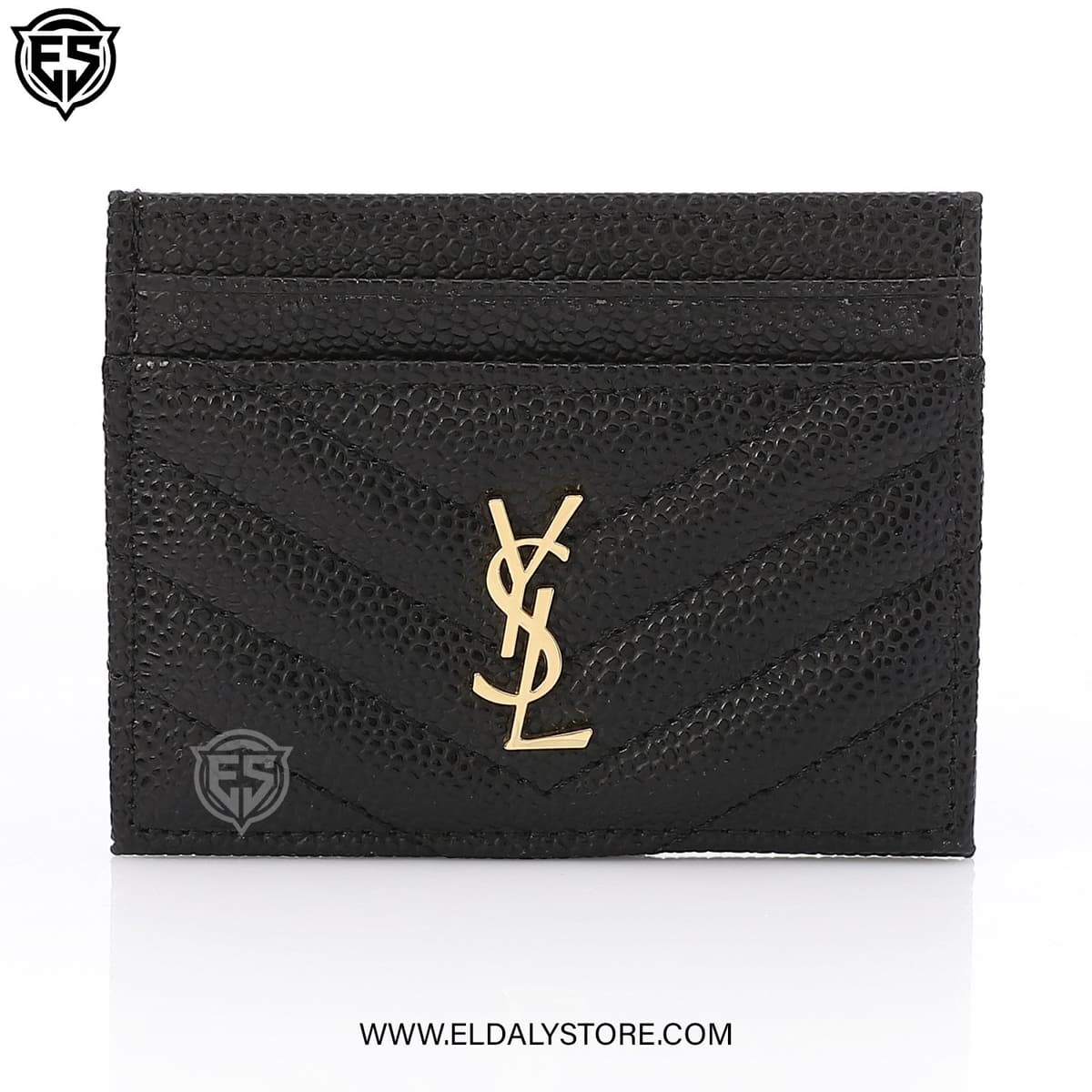 Saint Laurent Card Holder for Women - Black Leather - Eldaly - Thumbnail 3