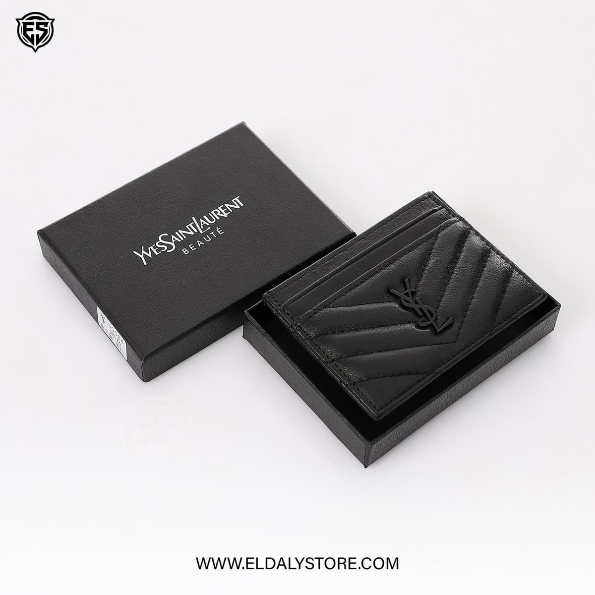 Saint Laurent Card Holder for Women - Black Leather - Eldaly