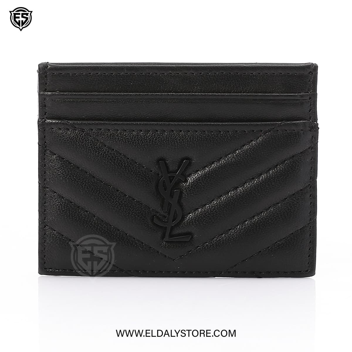 Saint Laurent Card Holder for Women - Black Leather - Eldaly - Thumbnail 3