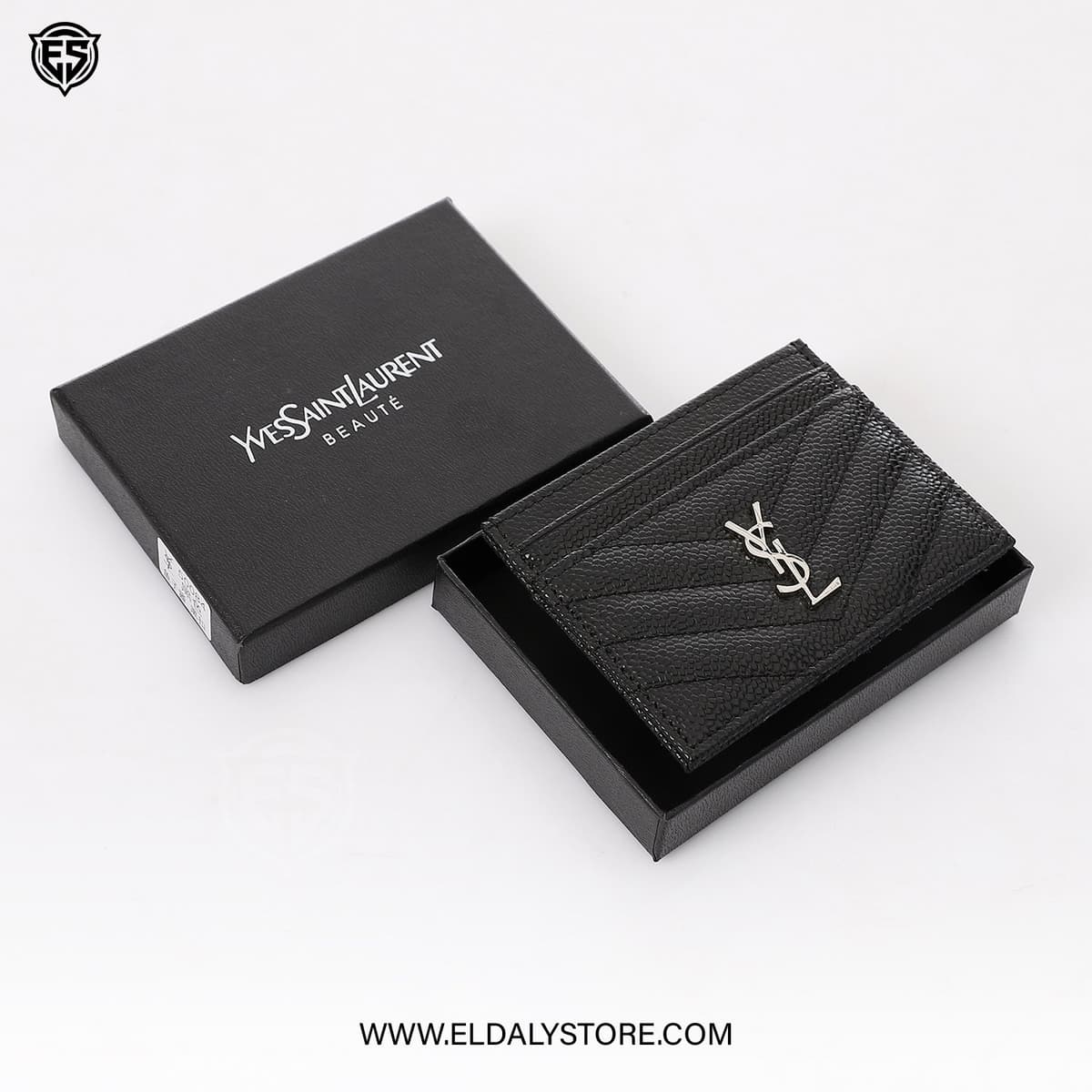 Saint Laurent Card Holder for Women - Black Leather - Eldaly