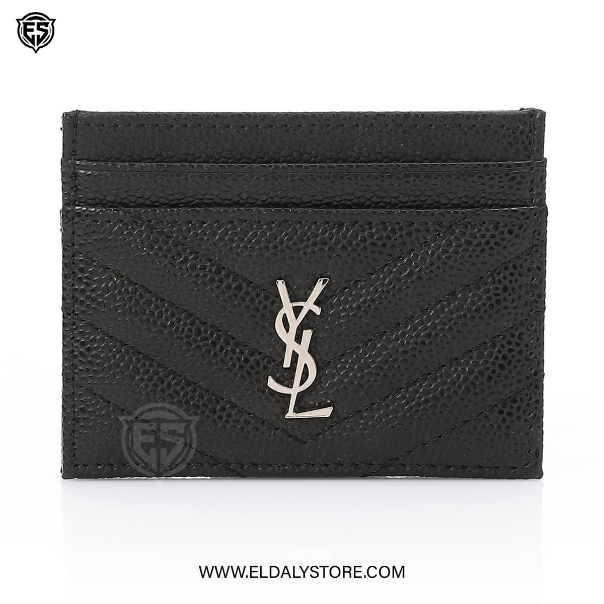 Saint Laurent Card Holder for Women - Black Leather - Eldaly - Thumbnail 3