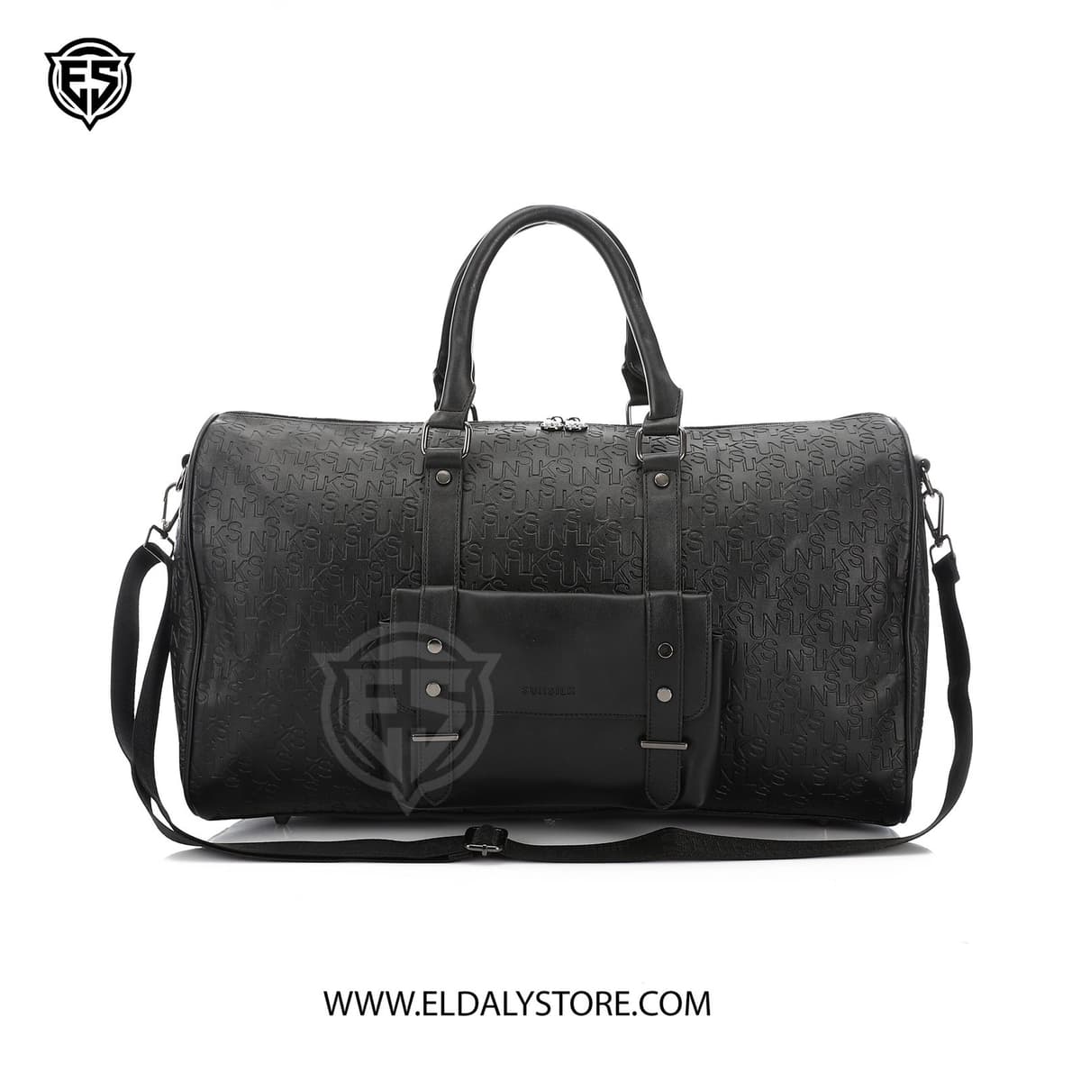 Sunsilk Embossed Monogram Travel Duffle Bag - Black - Eldaly