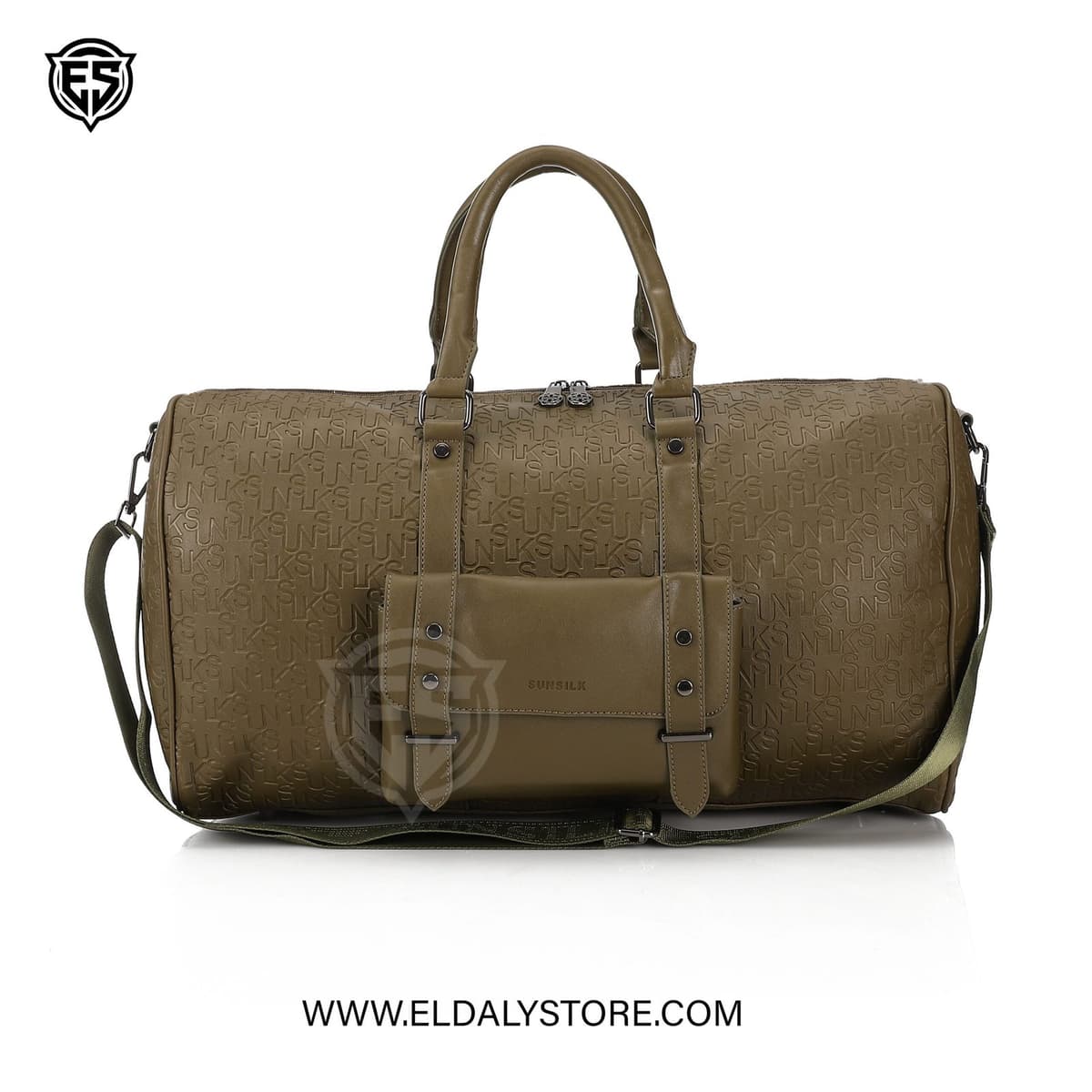 Sunsilk Premium Embossed Monogram Travel Duffle Bag - Olive Green