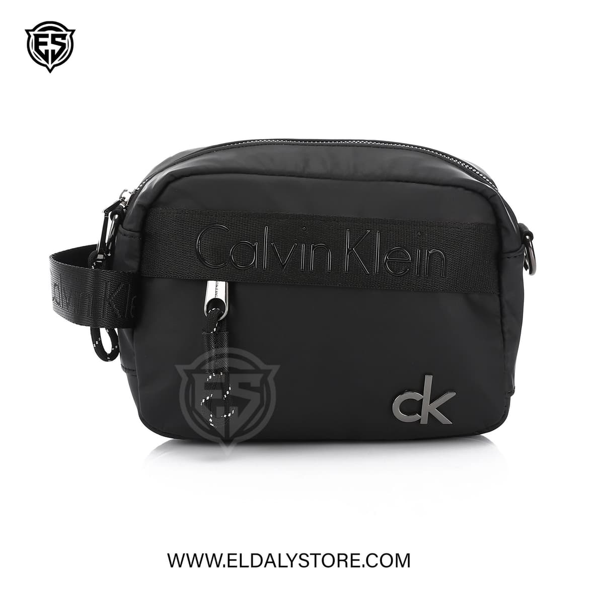 Calvin Klein Jeans Black Crossbody Bag with Embossed Logo - Eldaly