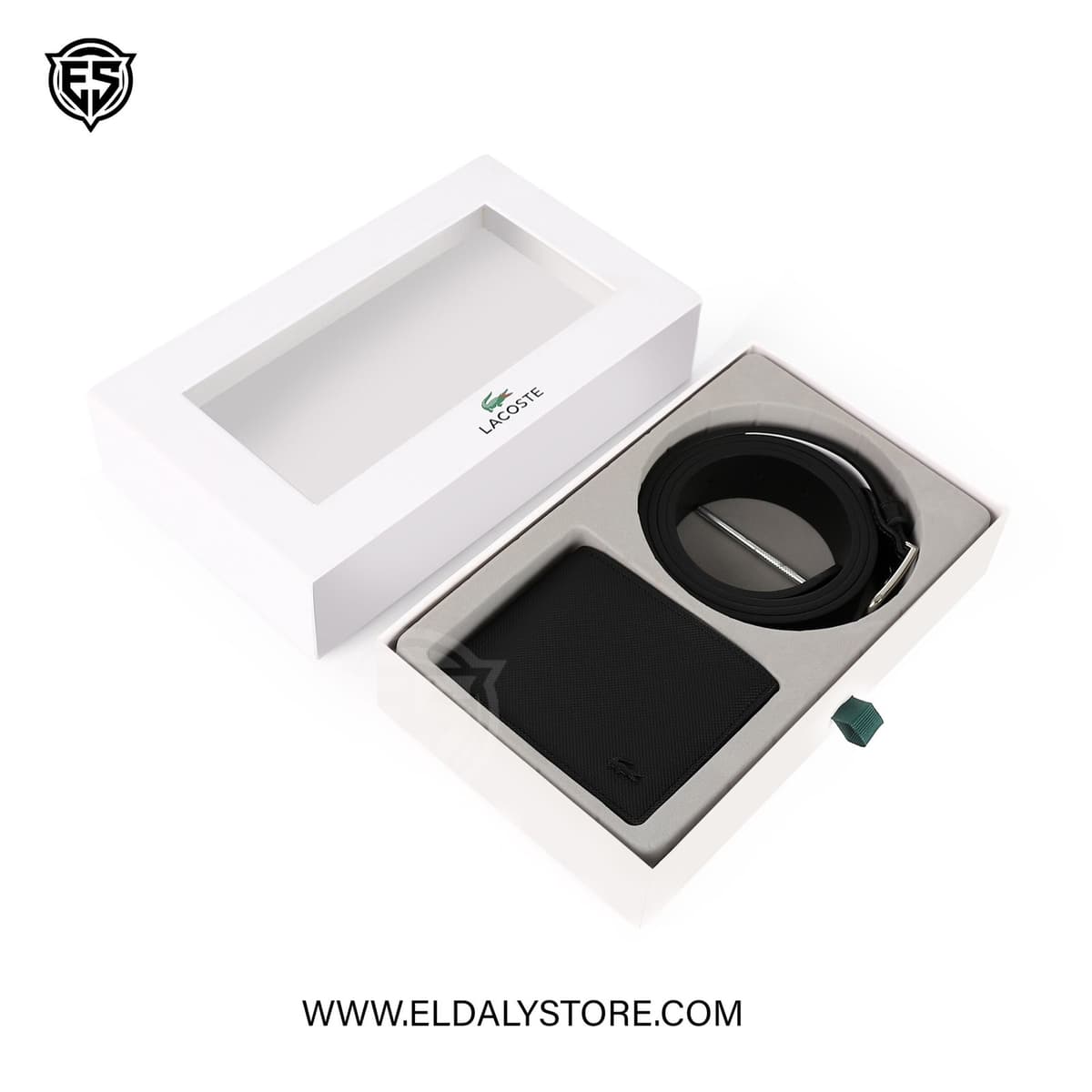 Lacoste Signature Dual-Piece Leather Collection – Wallet & Slim ID Holder