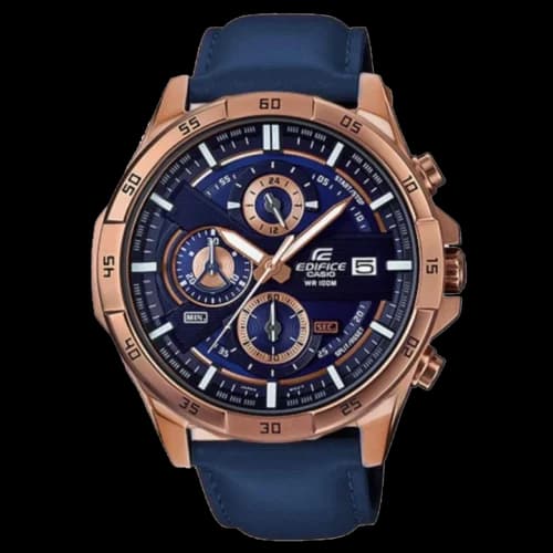 Casio Edifice Men’s Leather Watch EFR-556PC-2AV