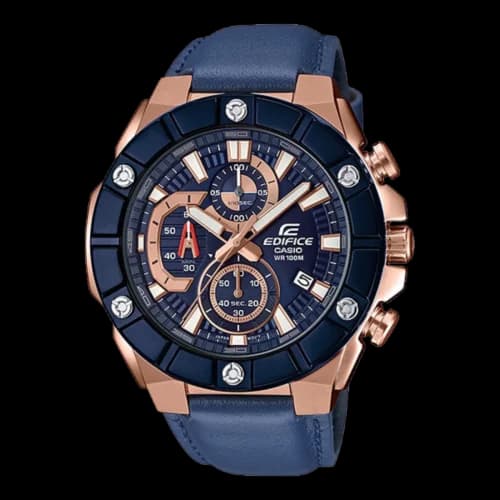Casio Edifice Men’s Leather Watch EFR-569BL-2AV