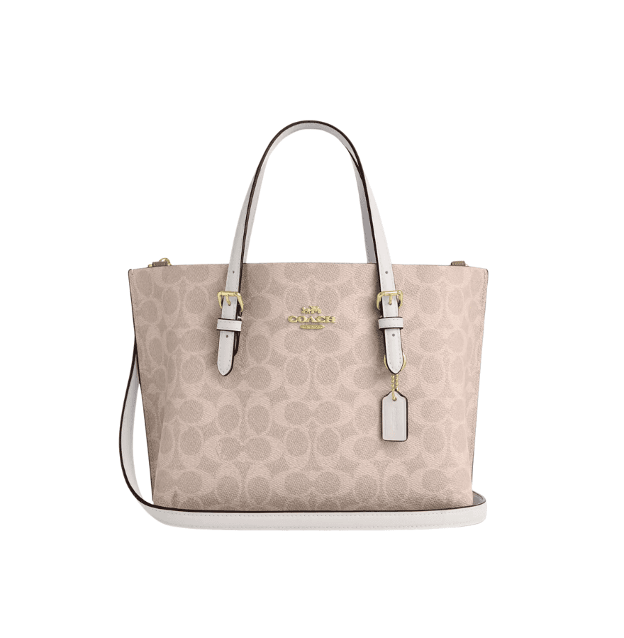 Coach Mollie Tote Bag 25 In Signature Canvas Sand Chalk