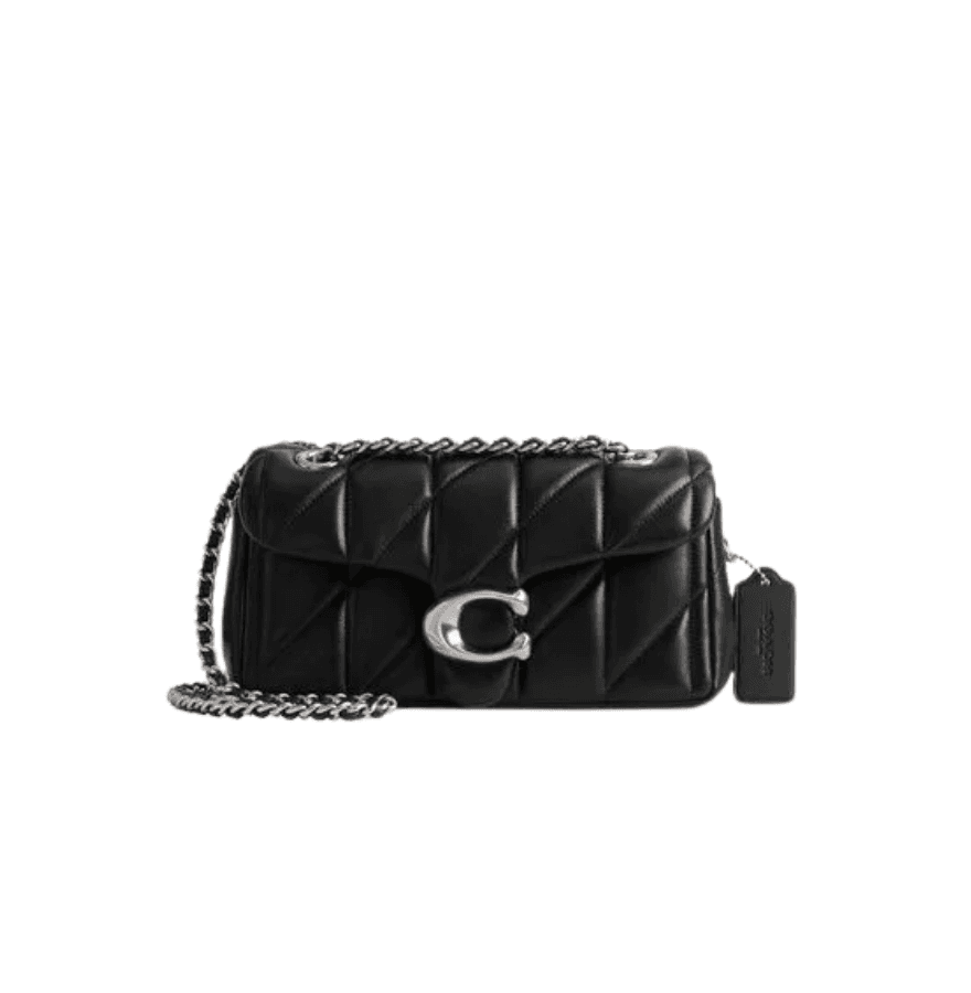 Tabby Shoulder Bag 20 With Quilting leather Black Silver