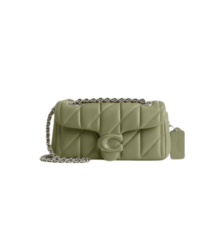 Tabby Shoulder Bag 20 With Quilting leather Green