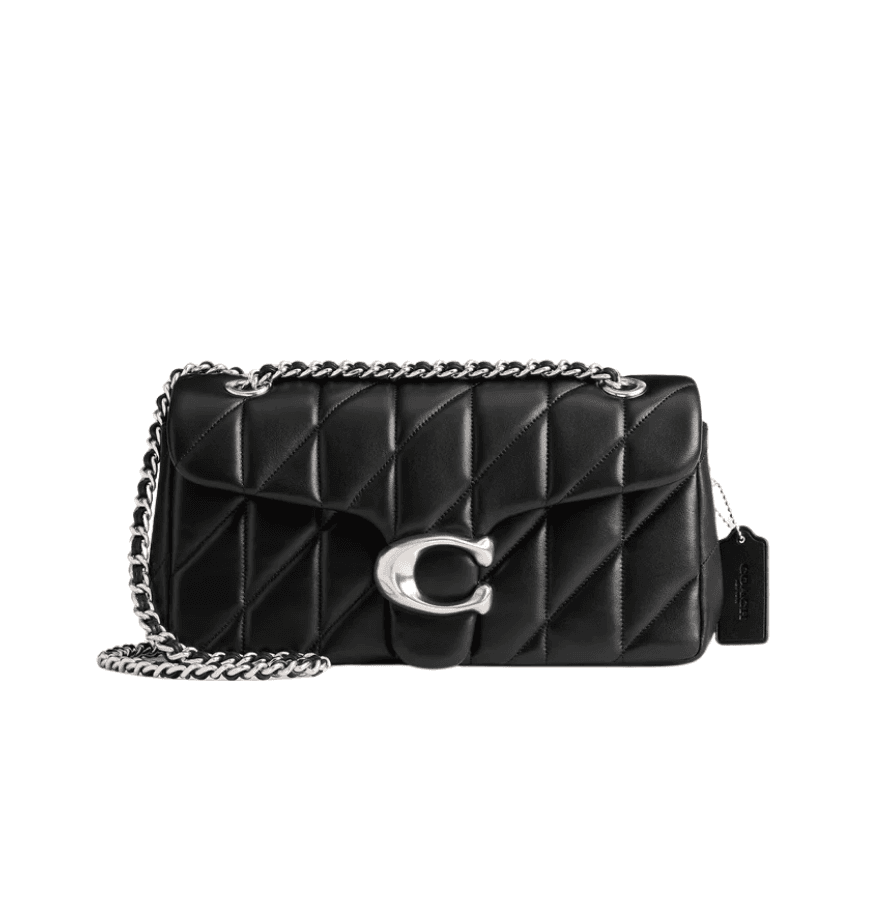 Tabby Shoulder Bag 26 With Quilting Black Silver