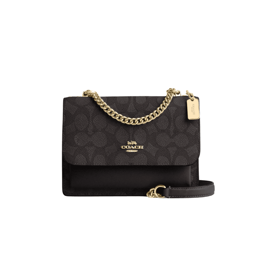 Coach Mini Klare Crossbody Bag In Signature Canvas Walnut Black