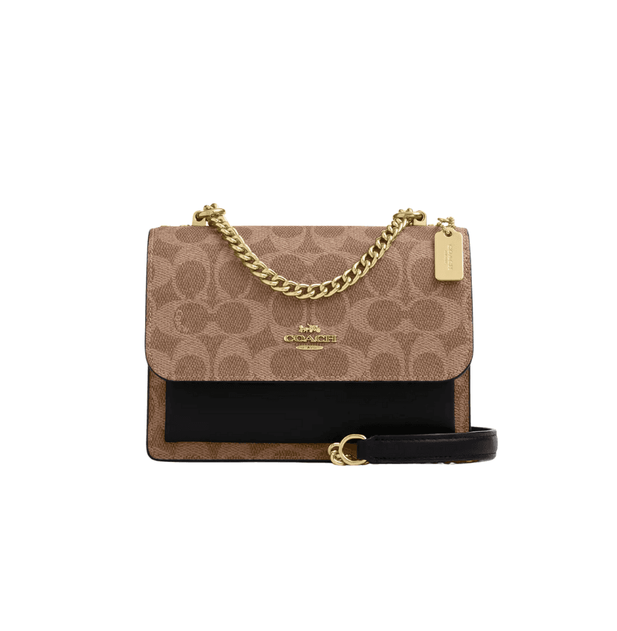 Coach Mini Klare Crossbody Bag In Signature Canvas Tan Black