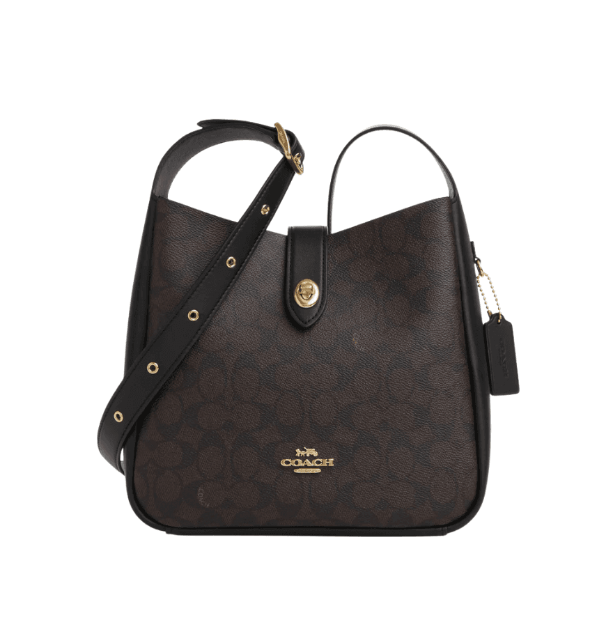 Coach Hadley Convertible Crossbody Bag in Signature Canvas Walnut Black