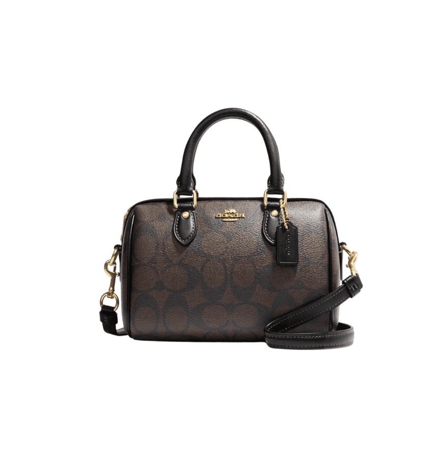 Coach Mini Rowan Crossbody In Signature Canvas Brown Black