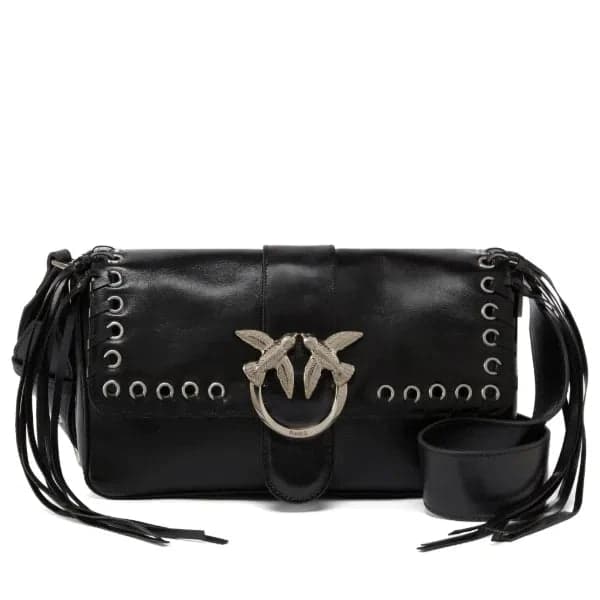 Pinko Love Bag Slouchy soft shoulder bag with fringing