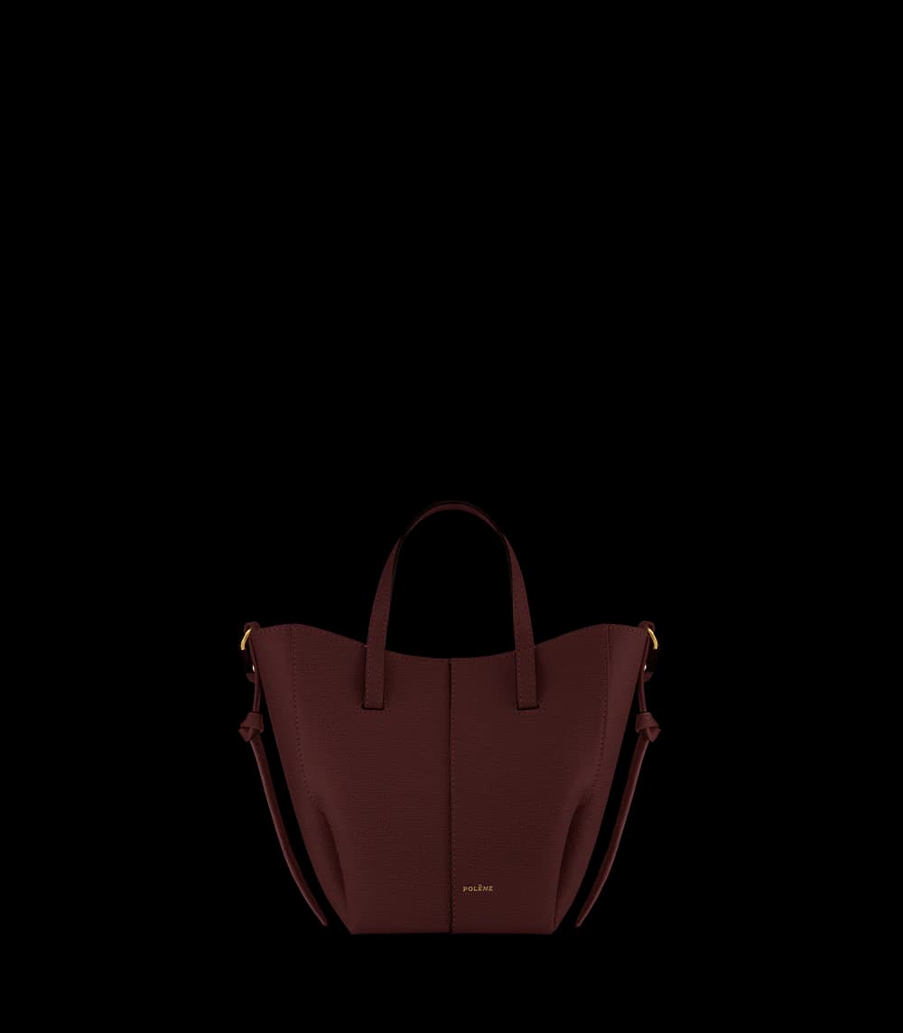 Polene Cyme Tote Nano EDITION TEXTURED BLACK CHERRY