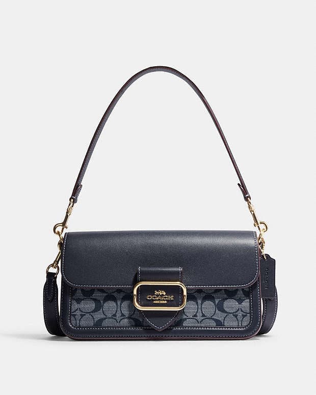 Coach Morgan Shoulder Bag In Signature Chambray Gold/Denim Multi