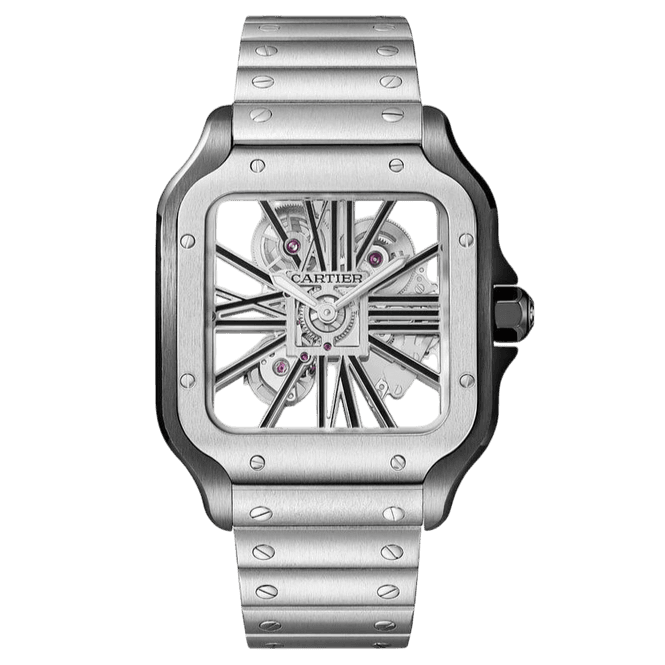Cartier Santos Skeleton Super Clone Swiss Machine (41.9mm x35.1mm)