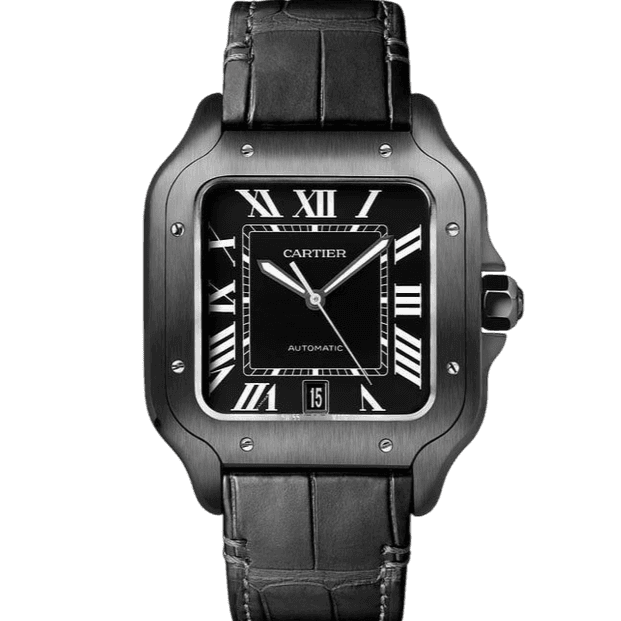 Cartier Santos leather Super Clone Swiss Machine (41.9mm x 35.1mm)