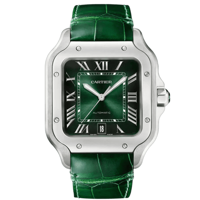 Cartier Santos leather Super Clone Swiss Machine (41.9mm x35.1mm)