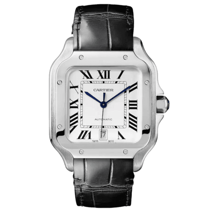 Cartier Santos leather Super Clone Swiss Machine (41.9mm x 35.1mm)