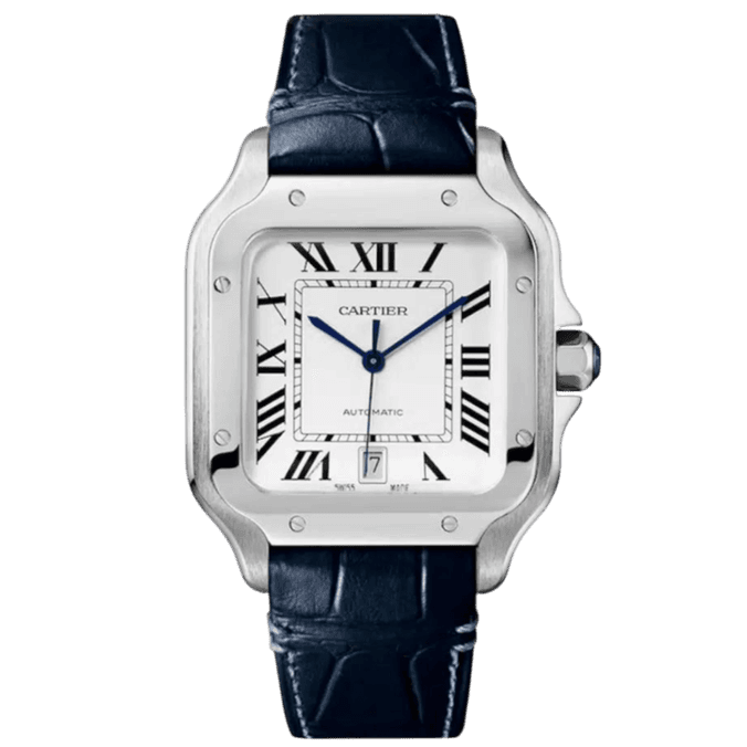 Cartier Santos leather Super Clone Swiss Machine (41.9mm x 35.1mm)
