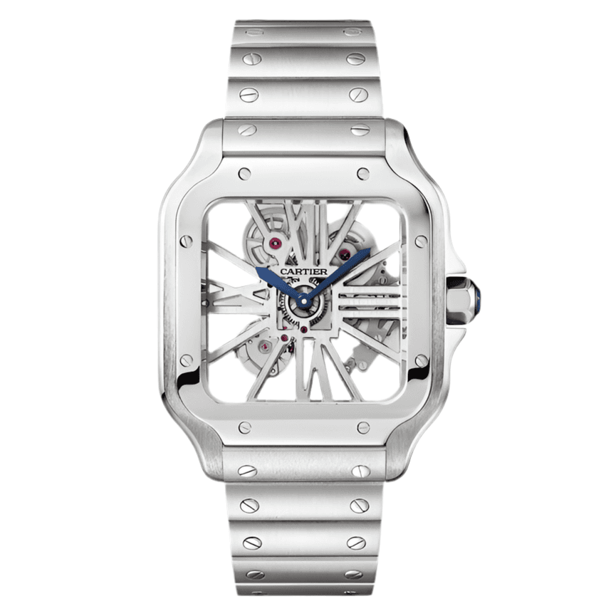 Cartier skeleton Santos de Super Clone Swiss Machine (41.9mm x35.1mm)