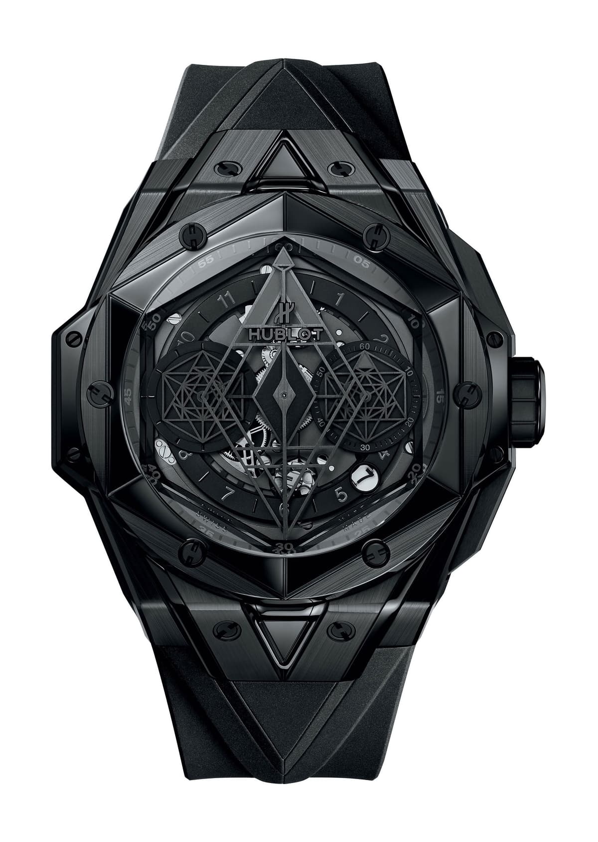 HUBLOT Sang Bleu II All Black Super Clone Swiss Machine 45mm