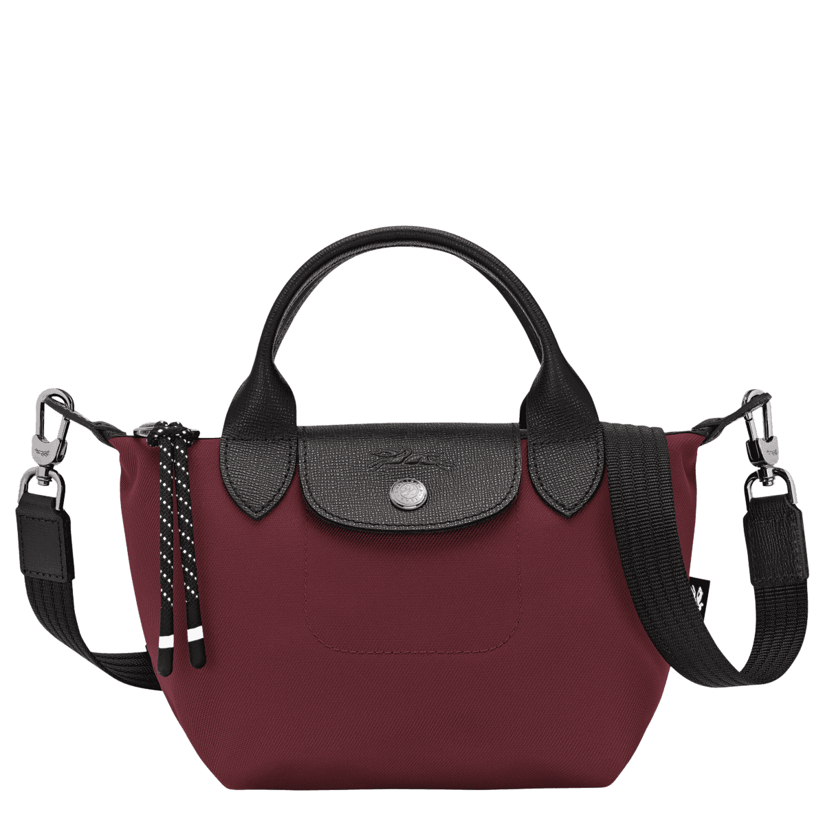 Longchamp Le Pliage Energy XS Handbag - Burgundy color, front view