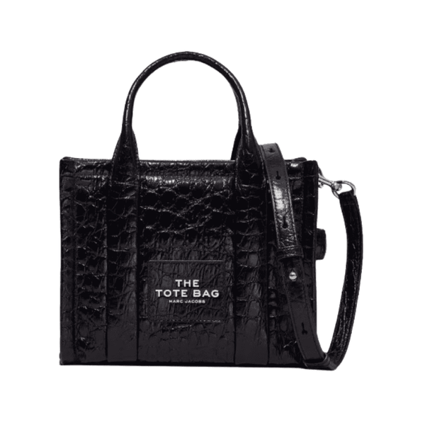 Marc Jacobs The Croc-Embossed Small Tote Bag – Black