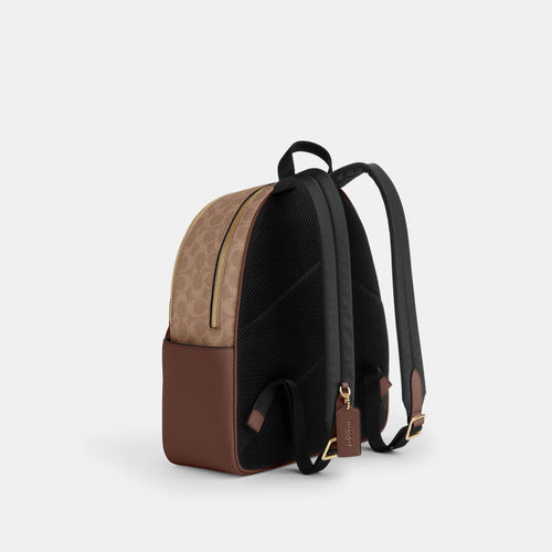 Court Backpack In Signature Canvas (Gold_Tan_Brown)