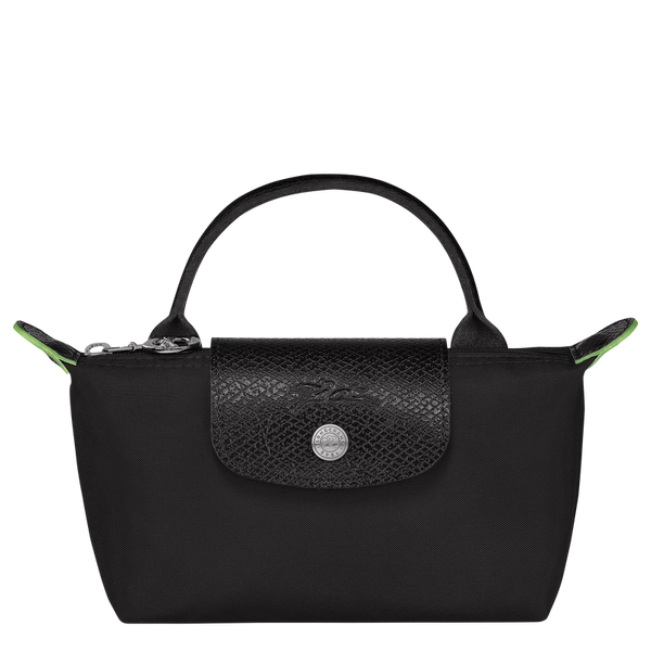 Le Pliage Green Pouch with handle Black